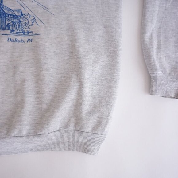 Vintage '93 Jerzees Gray St Catherine Dubois Church Travel Crewneck Sweater XL - Picture 5 of 11